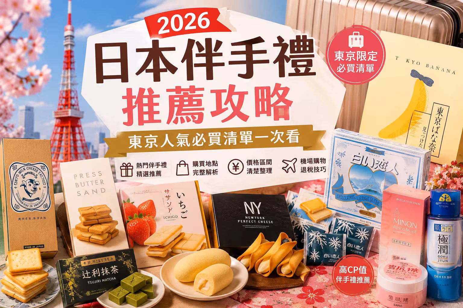 2026日本伴手禮推薦攻略：東京人氣必買清單與購買技巧一次看 - 攻略指南封面圖